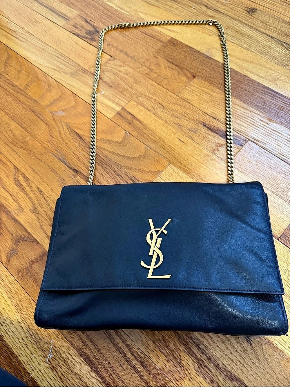 Saint Laurent Medium College Monogram Satchel Bag Blue Shoulder Bag